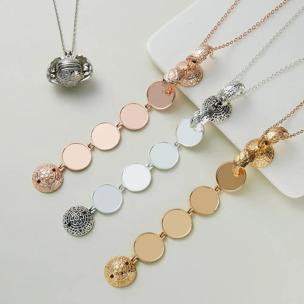 Rinhoo 4 Colors Openable Locket Necklace Photo Pendant Memory Angel Wings Fashion Album Box Necklaces Family Jewelry | Украшения и