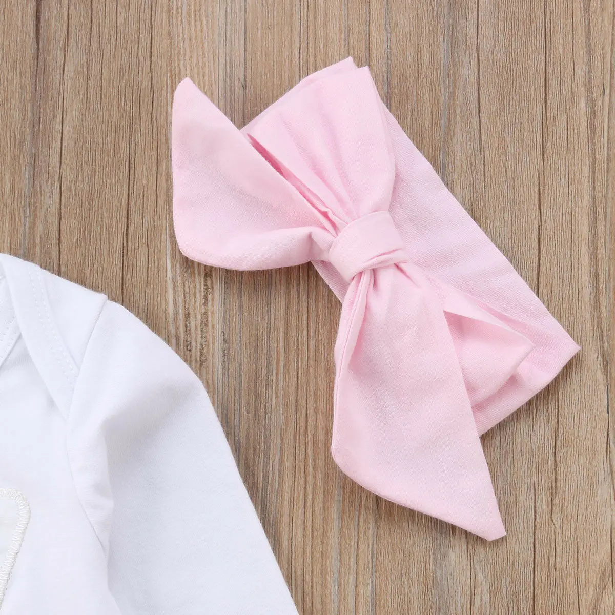 

Newborn Clothes Baby Girl Long Sleeve Rabbit Romper Infant T Shirt + Girls Pink Bow Pants + Headband Kid Outfits 3PCS Set