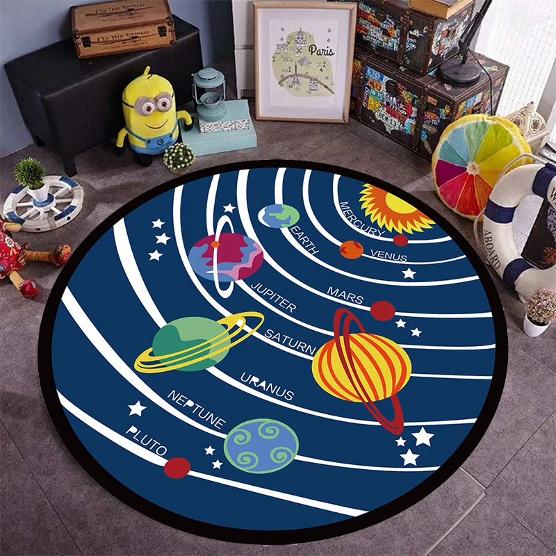 Круглый ковер свежий для детей обучения с принтом домашних животных