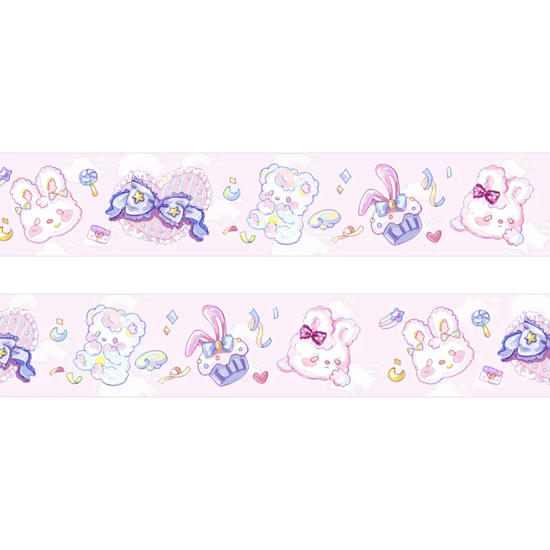 5 м Kawaii набивная коррекционная лента «кролик» девичье сердце бант конфеты розовый медведь луна звезды милый торт Декор васи лента DIY скрапбукин Маскировка