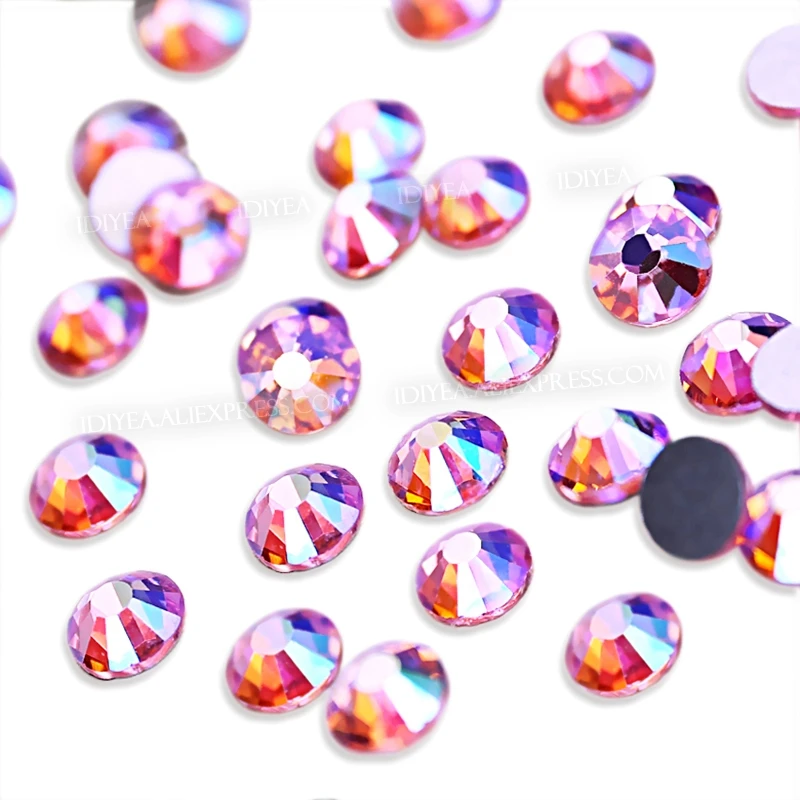 Маникюрные аксессуары для ногтей Розовый AB SS3-SS30 Стразы без горячей фиксации