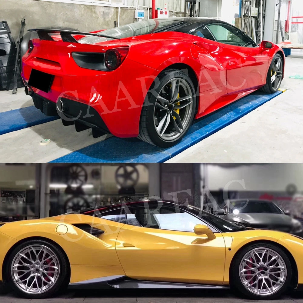 Front Lip Side Skirts Rear Diffuser Spoiler Bumper Trim for Ferrari 488 GTB Dry Carbon Fiber Body kit Exterior Decoration | Автомобили и