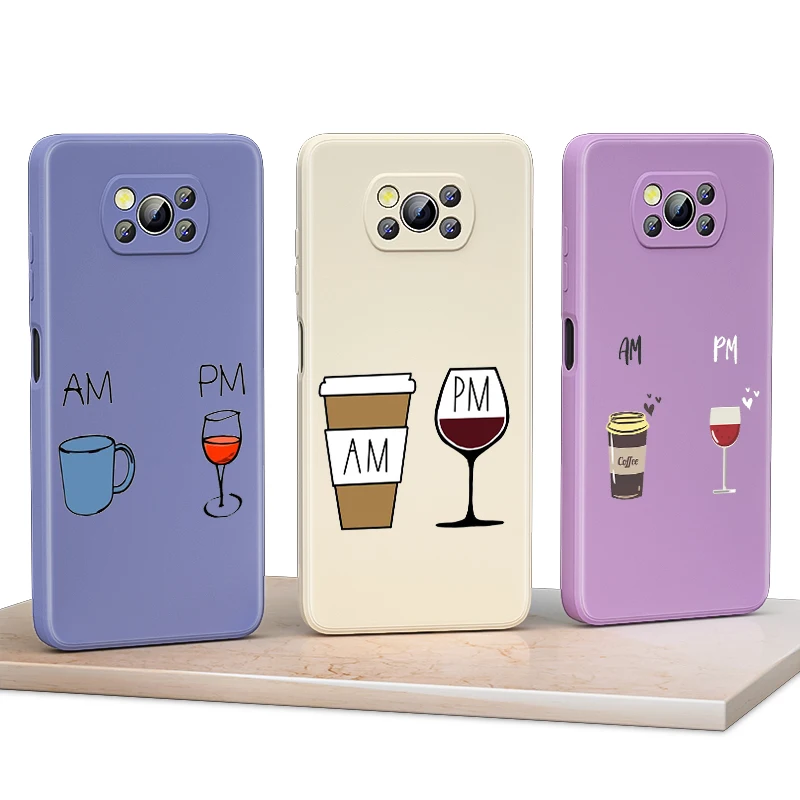 

Coffee Beer Mug For Xiaomi 6X CC9 E A3 Lite A2 Mix 3 4 Poco X3 NFC X2 M2 C3 M3 Pro F3 GT Liquid Silicone Phone Case