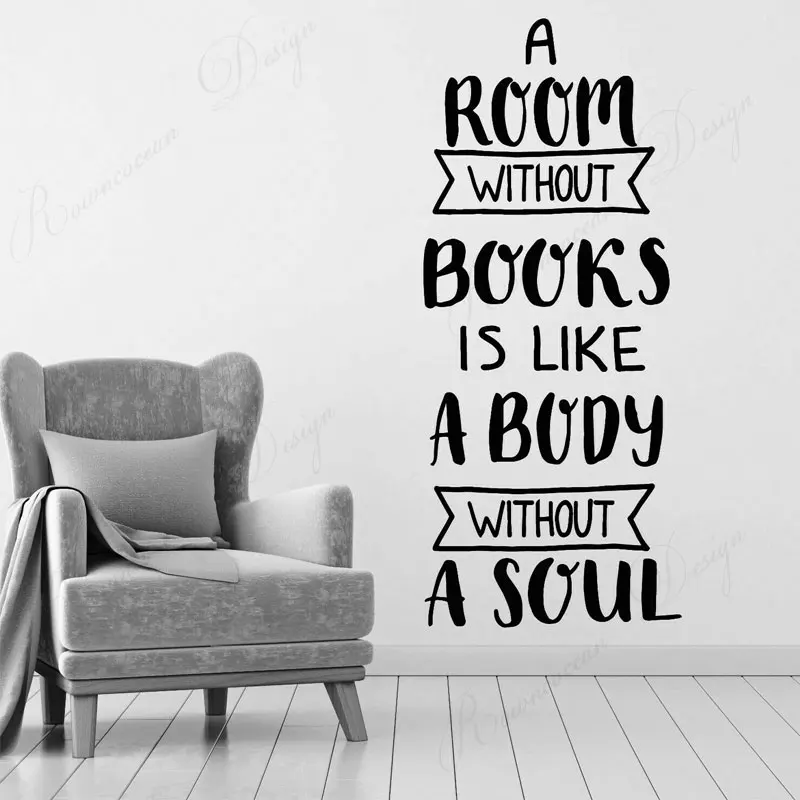 

Bookworm Reading Room Book Quote Wall Sticker Vinyl Library Shop Wall Decals School Study Text Words Removable Wallpaper 4333