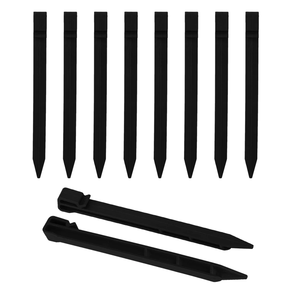 

25cm Garden Stakes Gardening Nails Ground Anchor Pile Floor Sticks Cover Black Reusable 1/8 Inch Thick Multifunctional Tent Pegs