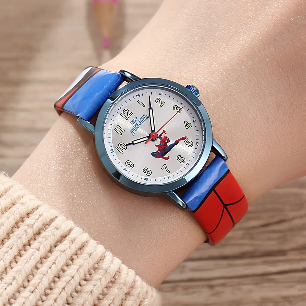 Оригинальные часы с персонажами мультфильмов Disney Marvel детские человеком пауком