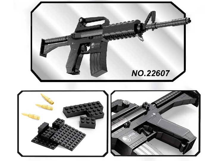

524pcs M16 Assault Gun Puzzle Assembly Model Building Block Gun Brick Set Classic Toy Gift