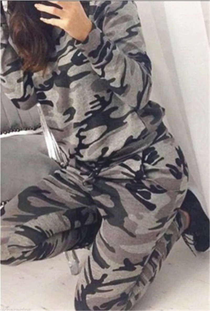 Женский Камуфляжный костюм спортивный из двух предметов кофта для бега фитнеса