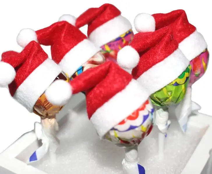 10 шт./партия домашняя Рождественская шапка Санта Клауса шампанского стеклянный