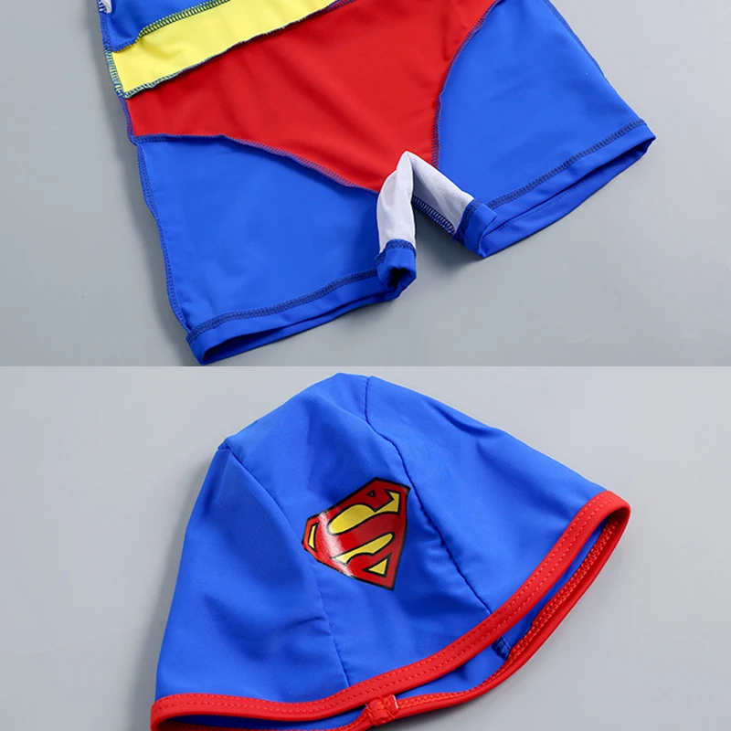 Купальный костюм с накидкой СУПЕРМЕНА для маленьких мальчиков новинка 2020 года