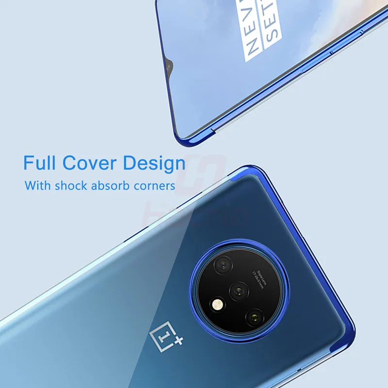 Hacrin чехол для телефона Oneplus 7t Роскошный Прозрачный Бампер TPU силиконовый Pro one plus |