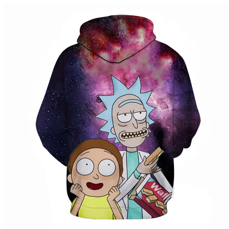 3D Толстовка пальто Для мужчин женщин толстовки с принтом Рик и Морти Animea пуловеры