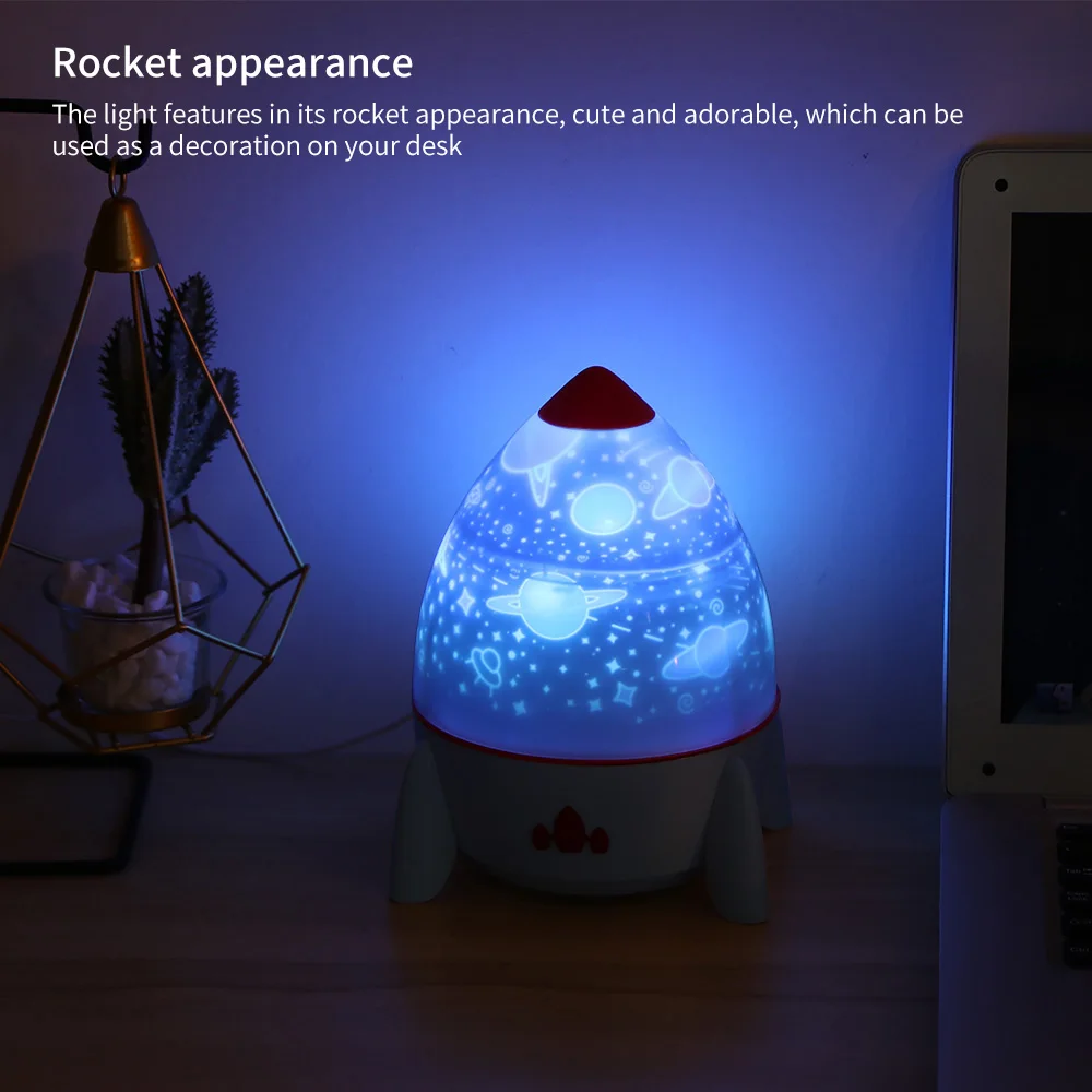 Новая ракета проектор Поворотный Светильник Перезаряжаемые включающим в себя