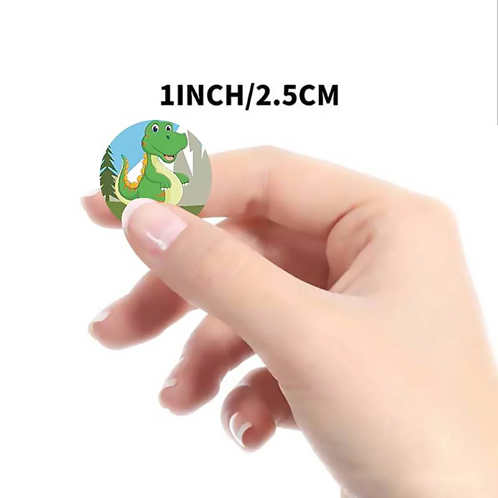 

500 Cartoon Dinosaurs Tyrannosaurus Rex Stegosaurus Pterosaur 1 Inch Stone Bag Label Sticker Suitable For Dessert Cake Box