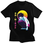 Япония Аниме вапорволн Death Note рубашка мягкий хлопок L Lawliet футболки вырез лодочкой короткий рукав печать тайна Футболка 