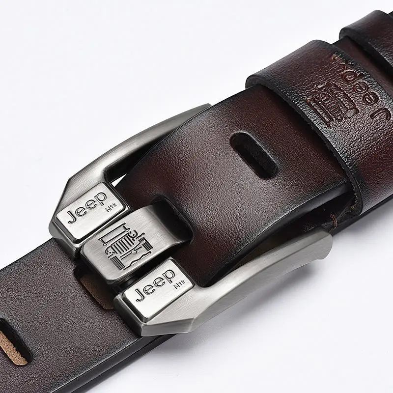 Ремень мужской из натуральной воловьей кожи повседневный деловой ковбойский