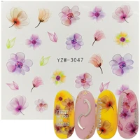 1 sheet 3d embossed nail sticker flower adhesive diy manicure water transfer slider nail art tips decorations decals