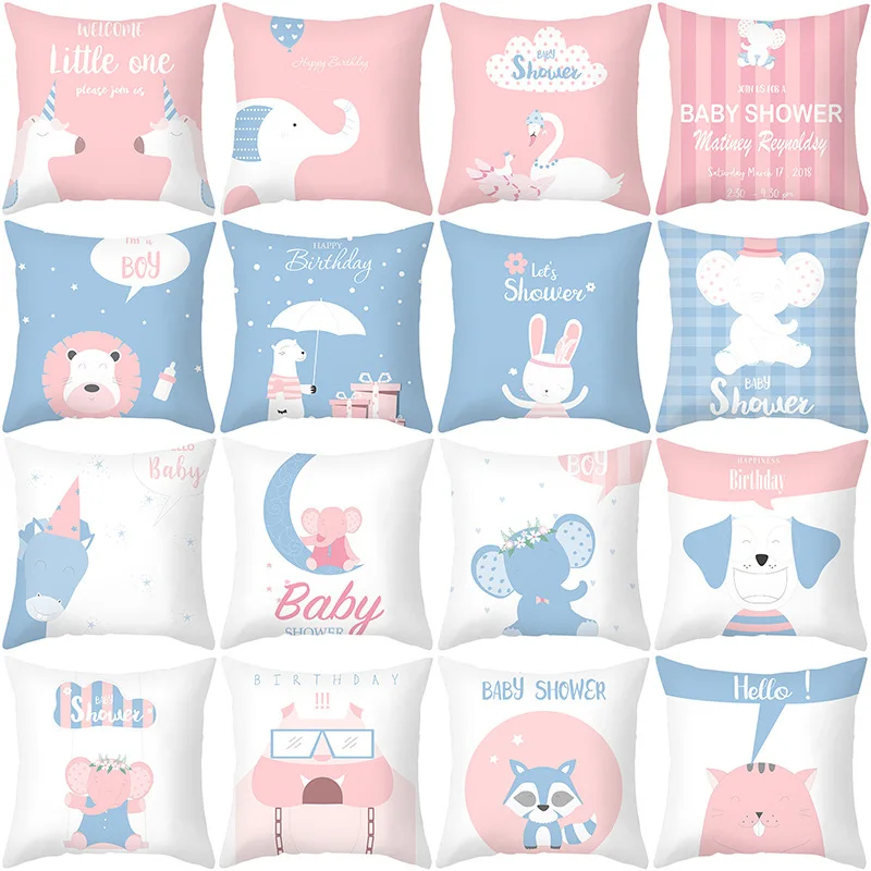 

Cute Animal Series Peach Skin Pillowcase Sofa Pillow Cartoon White Series Sofa Pillow Cushion Cover