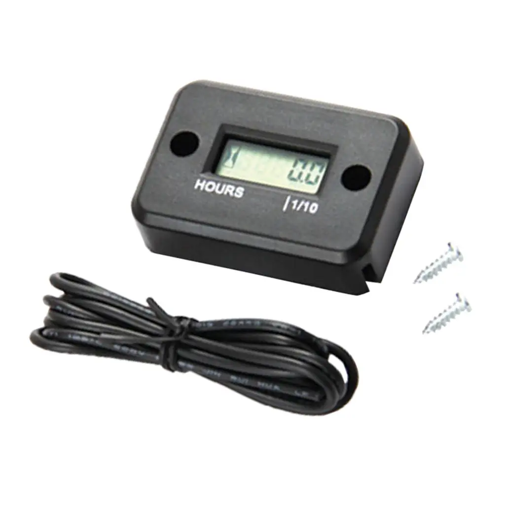 

Black Inductive Hour Meter For Marine ATV Motorcycle Dirt Ski Waterproof
