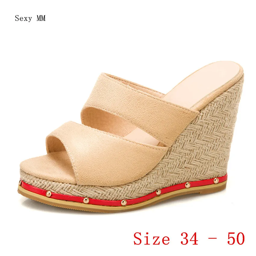 Platform Sandals High Heels Women Shoes Wedges Gladiator Woman Plus Size 34 - 40 41 42 43 44 45 46 47 48 49 50 | Обувь