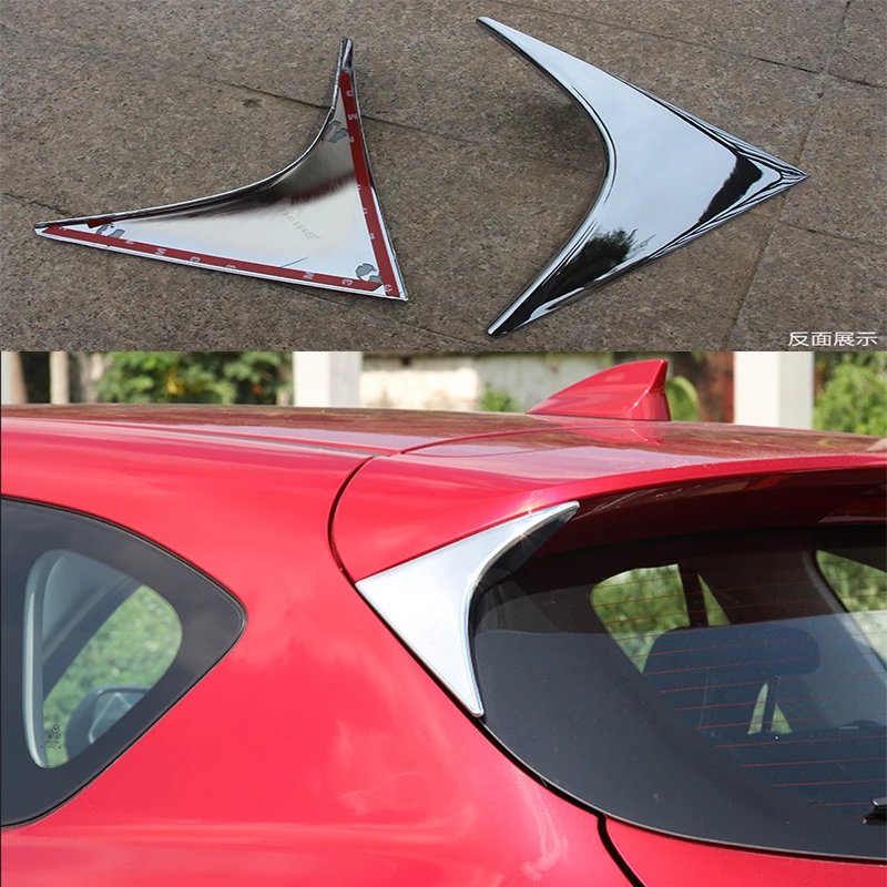 CX 5 2 шт. хромированный задний боковой спойлер на крышу из АБС пластика крыло