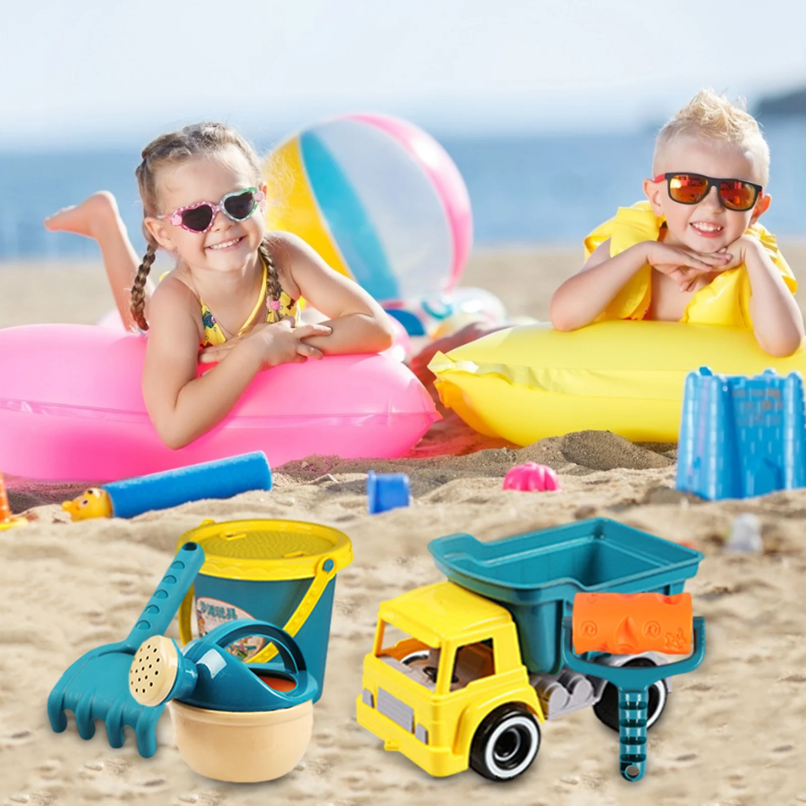 

12pcs Beach Toys For Kids Play Water Toys Sand Box Set Kit Sand Table Sand Bucket Summer Toys For Beach Play Sand Water Game