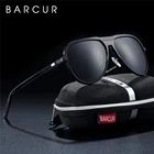 Очки солнцезащитные BARCUR поляризационные унисекс, из алюминиево-магниевого сплава, трендовые Стильные черные спортивные очки