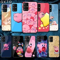 qxtq game cute kirbys tempered glass phone case bag cover for samsung galaxy a 10 12 20e 21 30 32 50 40 51 52 70 71 72 painting