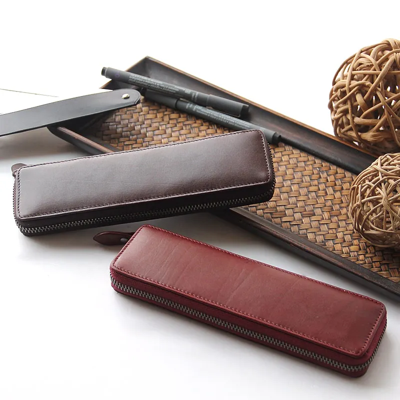 Винтажная сумка для карандашей из натуральной кожи Большой Вместительный чехол