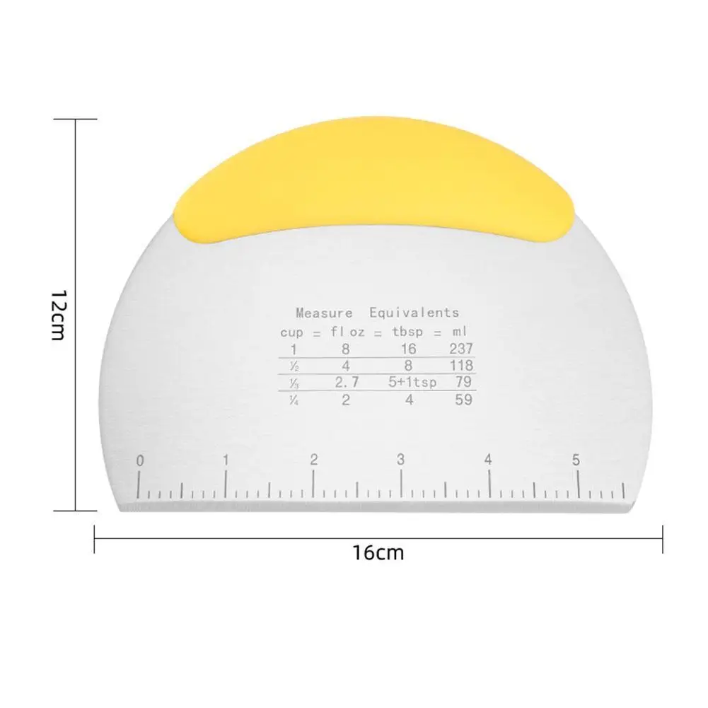 

Steel Dough Scraper Cream Spatula Butter Batter Scraper With Measuring Baking Tools Home Kitchen Baking Cutting Gadget
