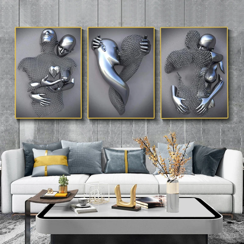 

Metal Figure Statue Posters and Prints Outstanding Visual Effects Canvas Painting Wall Art Pictures For Living Room Home Decor
