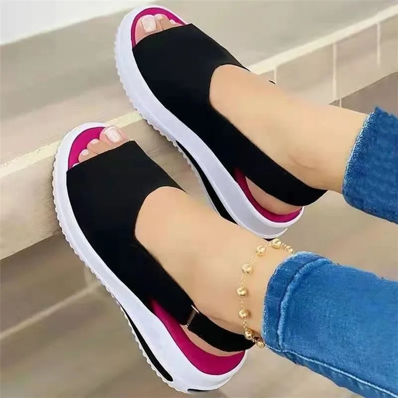 

BRKWLYZ 2021 New Women Sandals Soft Stitching Ladies Sandals Comfortable Flat Sandals Women Open Toe Beach Shoes Woman Footwear