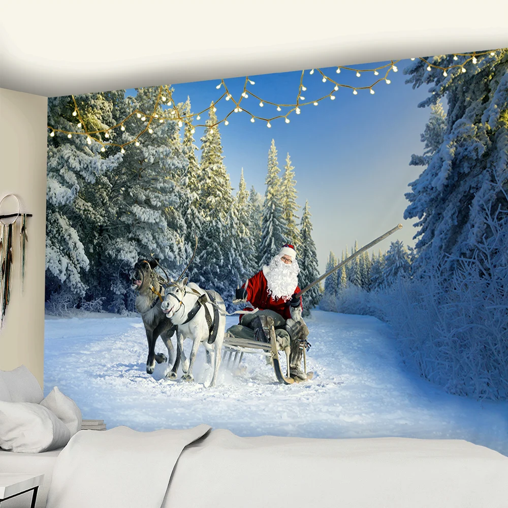 Рождественский гобелен для гостиной на стену с мандалой тканевый фон в стиле