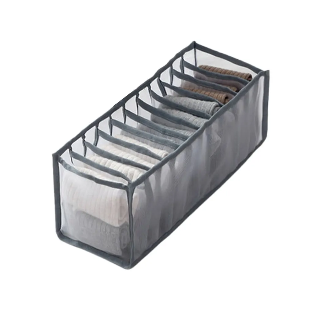 

Household Foldable Mesh Underwear Home Separated Storage Box For Socks Bra Panty Foldable Drawer Organizer Storage Accessories