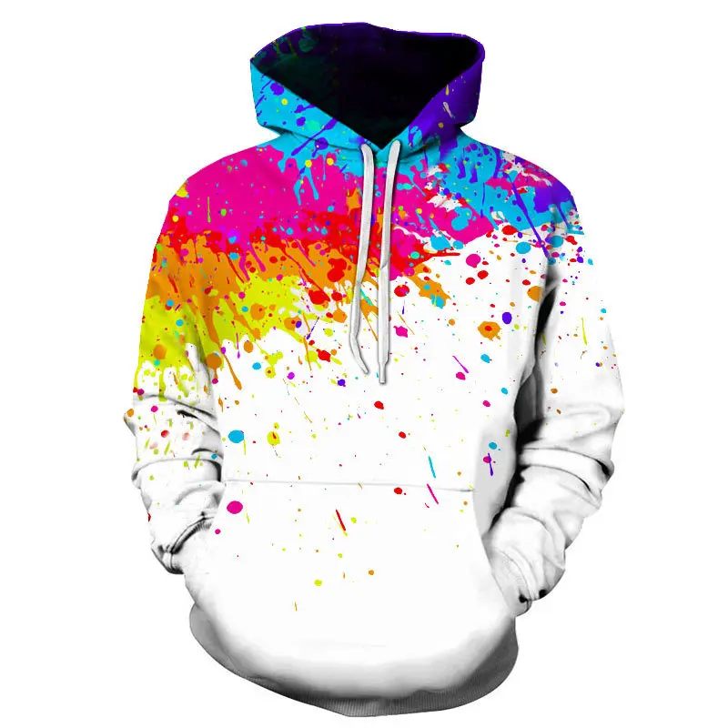

2021 new 3D printing rainbow pattern printing hoodie thick hooded jacket men's and women's Harajuku style unisex jacket hoodie