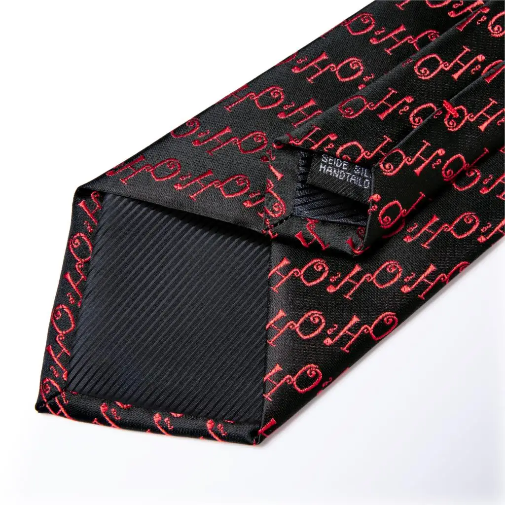 Подарочный мужской галстук черный красный Шелковый Рождественский для мужчин на