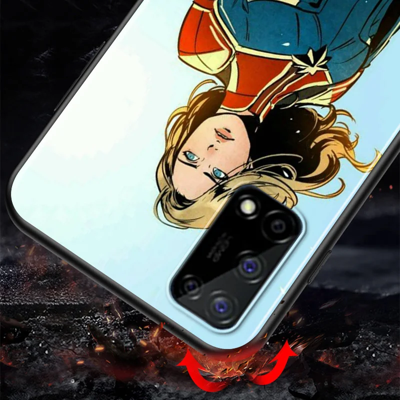 

Marvel Avengers Super Hero Captain Marvel For Huawei Honor V9 Play 3E 8S 8C 8X MAX 8A 2020 Prime 8 7S 7A Pro 7C Black Phone Case