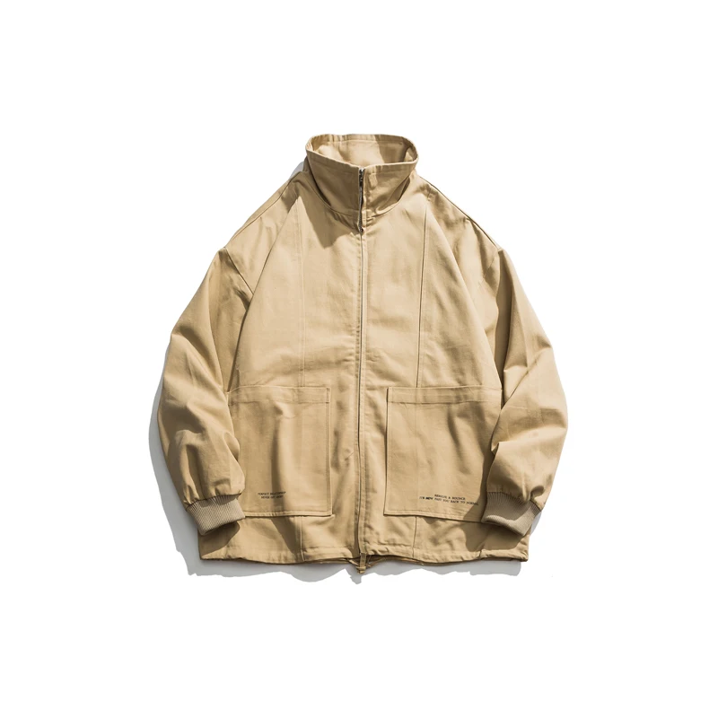 Ретро Уличная Мужская тренерская куртка пальто хип-хоп Харадзюку на молнии из