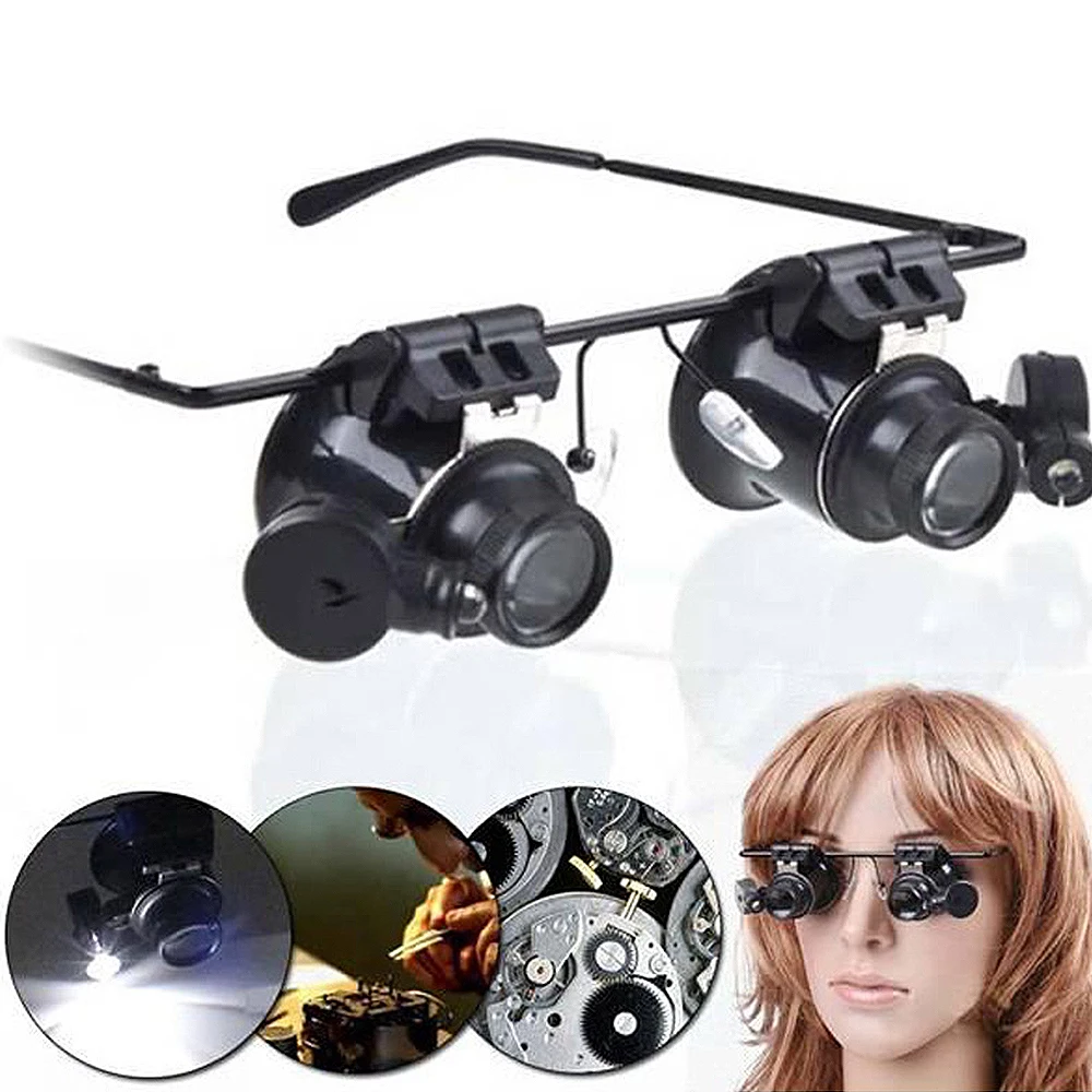 Горячая Распродажа увеличительное стекло с двойными линзами 20X Лупа ювелира