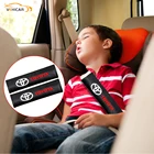 Автомобильные накладки из углеродного волокна для ремня безопасности для TOYOTA, вязаные автомобильные аксессуары, 2 шт.