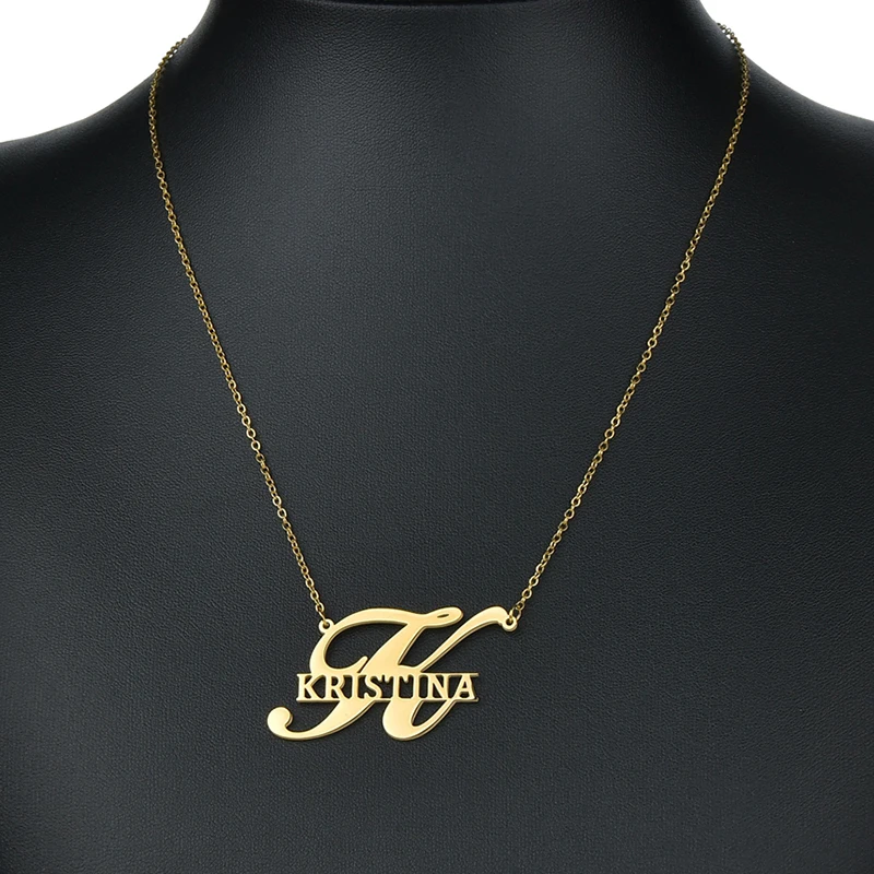 

Customized Personalized Style Name Necklaces Stainless Jewelry Big First Letters Choker Necklace Men Women Party Birthday Gifs