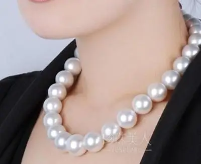 

18"11-12mm south sea round white pearl necklace