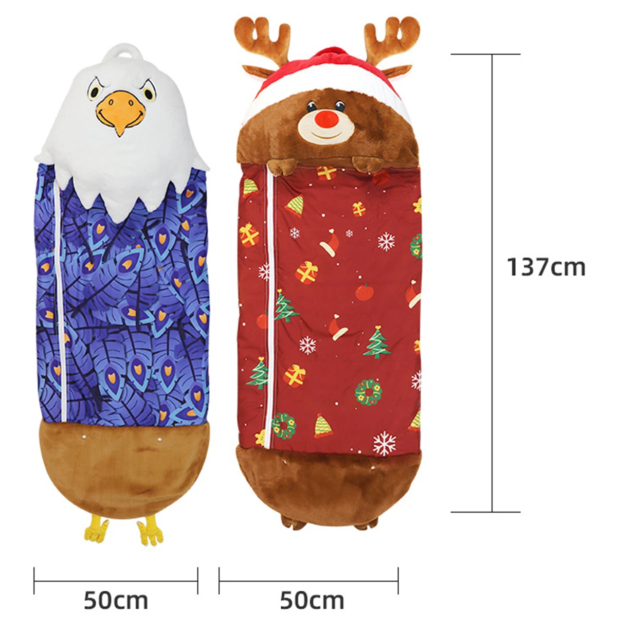 Рождественский новый спальный мешок с оленем и орлом Мультяшные одеяла оленями