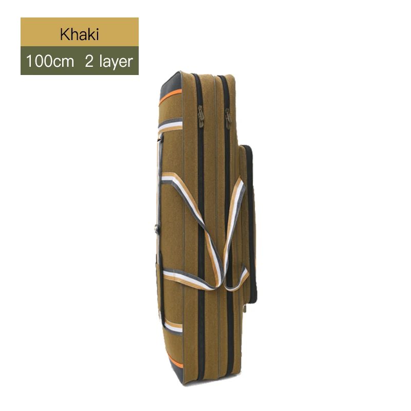 2 Layer 100cm Khaki 2/3/4 слоя из плотной ткани на открытом воздухе мешок рыболовной удочки Водонепроницаемый сумки для рыбалки рыболовные снасти сумка Многофункциональный рюкзак для рыбалки XA157G - Цвет: 2 Layer 100cm Khaki