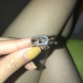 

Selling Multilayer Six-claw Diamond Ring Fashion Wedding Ring Plated Rose Gold Jewelry R1223