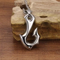 new trendy special shape fish hook pendant necklace mens viking fish hook pendant chains on the neck metal jewelry accessories