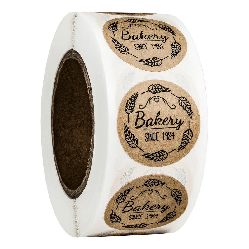 500 шт/рулон натуральный крафтовый спасибо стикер s этикетки для печати 1in Круглый ручной работы с любовью стикер s учитель офис стикер для канцелярских товаров - Цвет: 500 Pcs