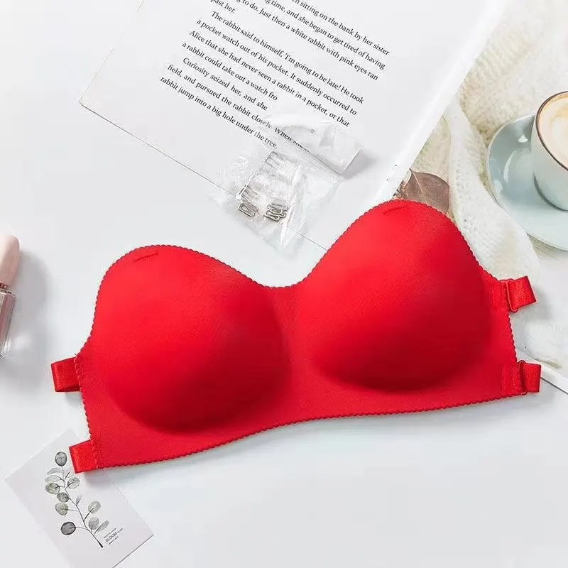 

Strapless underwear women gather up to support thickened small chest strapless wedding dress invisible bra