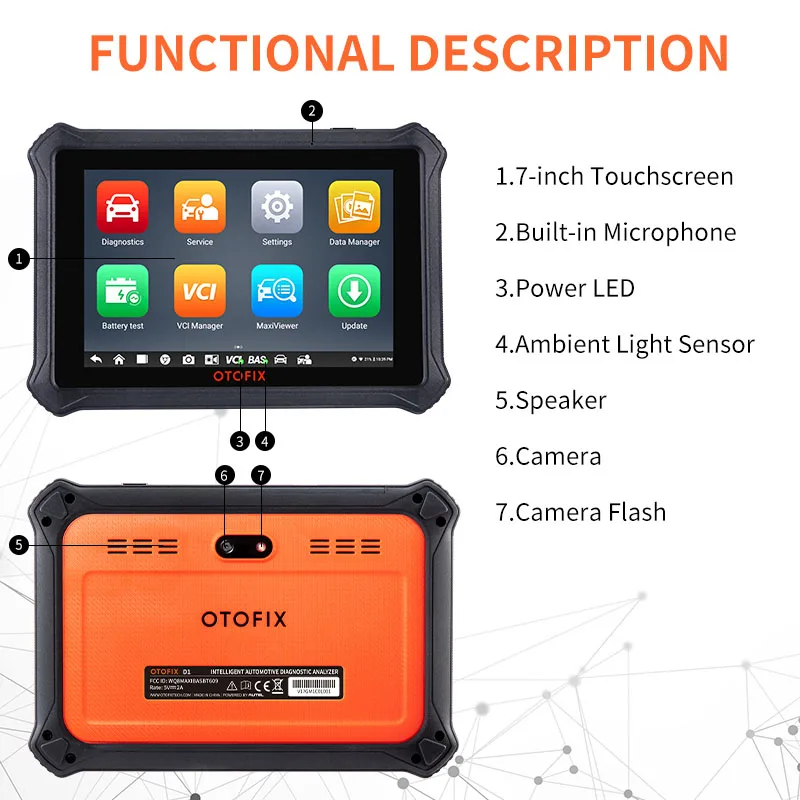 Автомобильный диагностический инструмент Power By Autel OTOFIX D1 автомобильный сканер OBD2