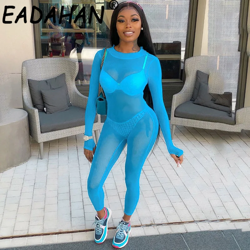 

Eadahan 2021 New Fashion Women's Winter Season Solid Color Round Stand Collar Slim Fit Back Zipper Tight Jumpsuit